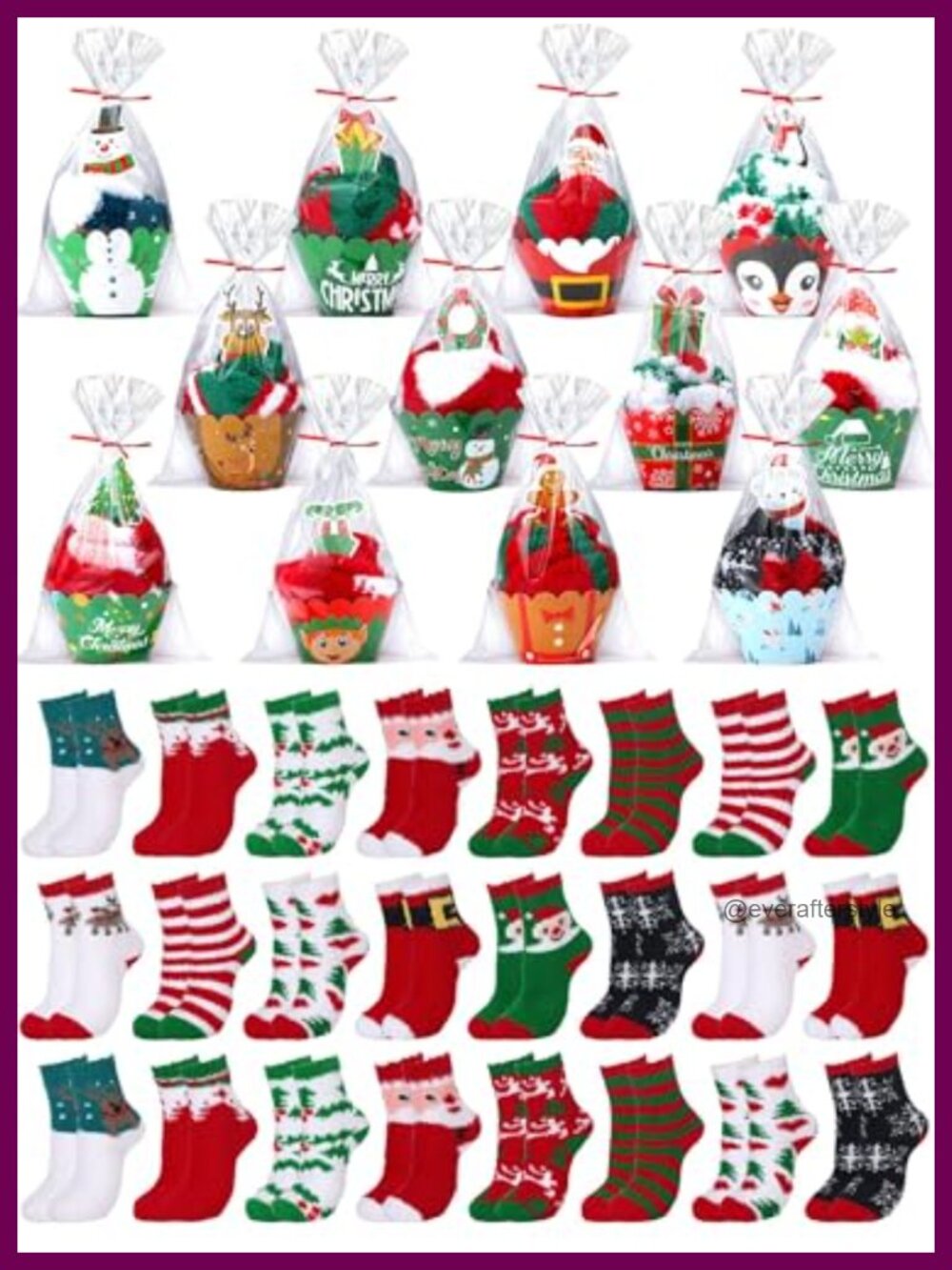 Fuzzy Slipper Socks Set 24 Pairs Coral Fleece Plush Lining Christmas Gift